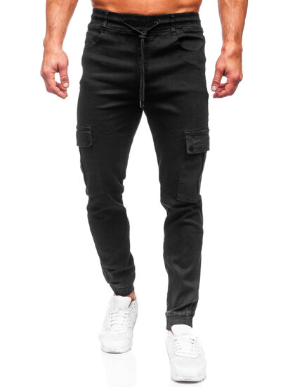 Pantalón vaquero de combate jogger para hombre negro Bolf 8127