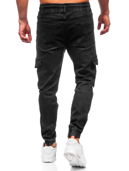 Pantalón vaquero jogger cargo para hombre negro Bolf 8129