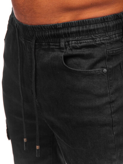 Pantalón vaquero jogger cargo para hombre negro Bolf 8129