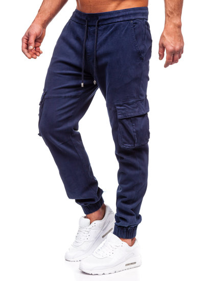 Pantalón vaquero jogger de combate para hombre azul oscuro Bolf MP0105BS