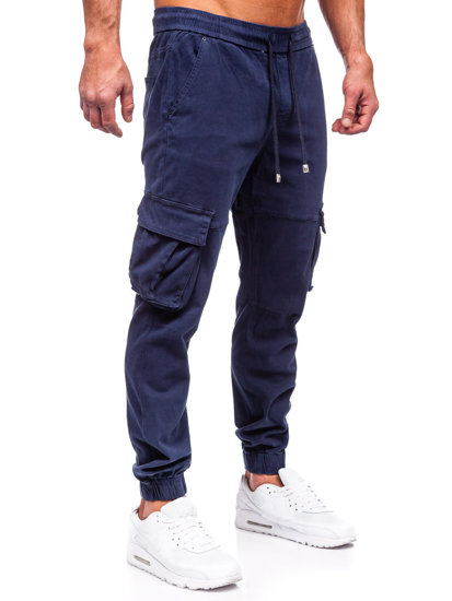 Pantalón vaquero jogger de combate para hombre azul oscuro Bolf MP0105BS