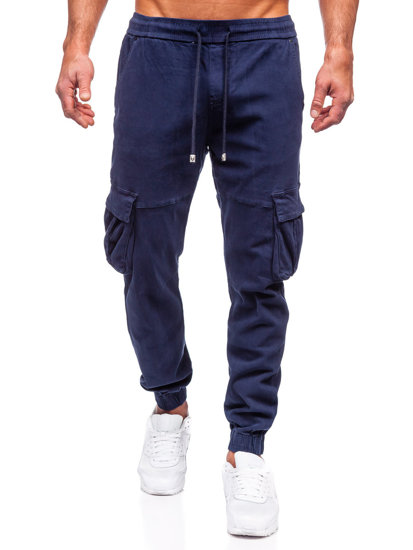 Pantalón vaquero jogger de combate para hombre azul oscuro Bolf MP0105BS