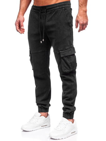 Pantalón vaquero jogger de combate para hombre negro Bolf MP0105N