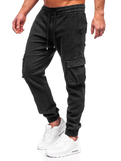 Pantalón vaquero jogger de combate para hombre negro Bolf MP0105N