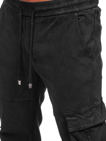 Pantalón vaquero jogger de combate para hombre negro Bolf MP0105N