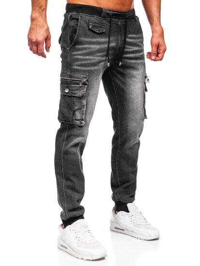 Pantalón vaquero jogger tipo cargo para hombre negro Bolf MP0108N