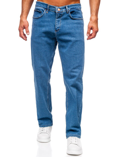 Pantalón vaquero regular para hombre azul oscuro Bolf 5444