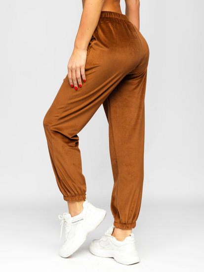 Pantalón velur de chándal para mujer marrón Bolf 3840