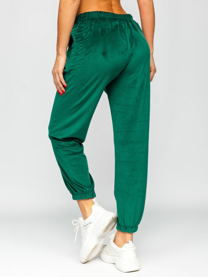 Pantalón velur de chándal para mujer verde Bolf 3840