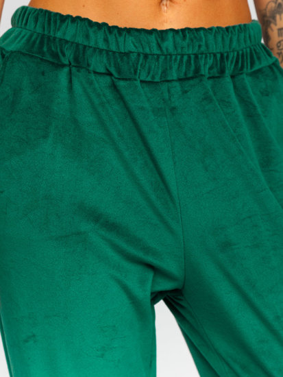 Pantalón velur de chándal para mujer verde Bolf 3840