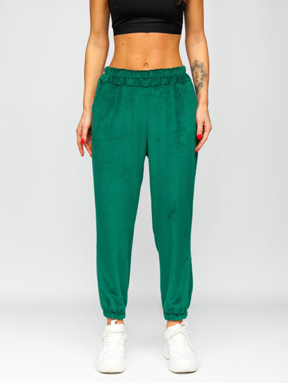 Pantalón velur de chándal para mujer verde Bolf 3840