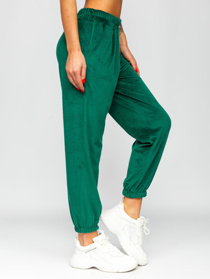 Pantalón velur de chándal para mujer verde Bolf 3840