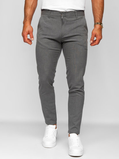 Pantalones chinos de tela para hombre Grafito Bolf 0042