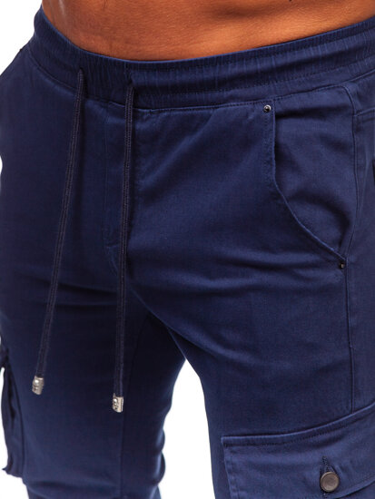 Pantalones jogger cargo de mezclilla para hombre Azul oscuro Bolf MP0165BS