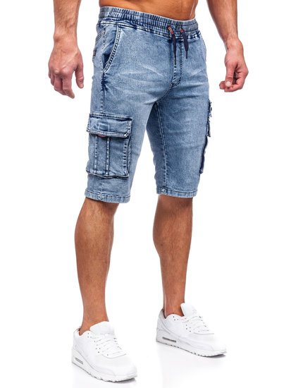 Short cargo denim para hombre azul Bolf HY816