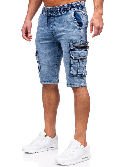 Short cargo denim para hombre azul Bolf HY816