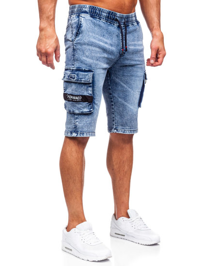 Short cargo denim para hombre azul Bolf HY818