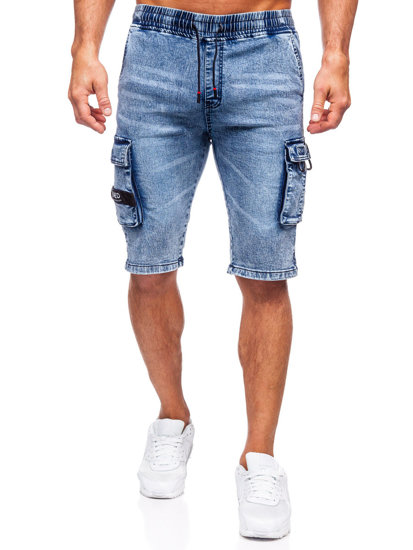 Short cargo denim para hombre azul Bolf HY818