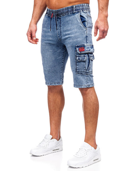 Short cargo denim para hombre azul Bolf HY820