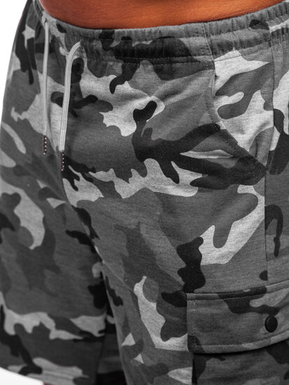 Shorts cargo de camuflaje para hombre Gris Bolf 8K282