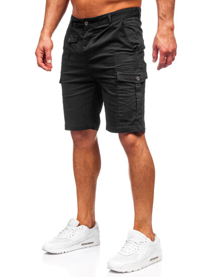 Shorts cargo de tela para hombre color negro Bolf MP0188N