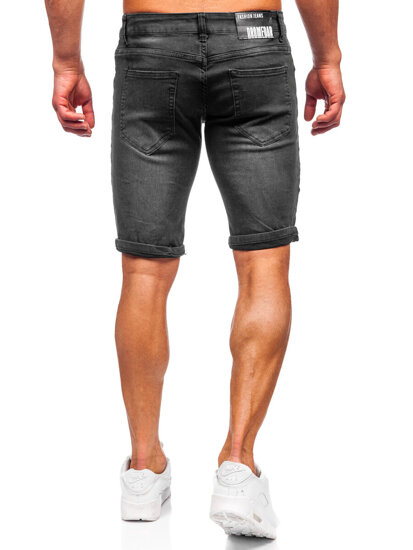 Shorts vaqueros negros para hombre Bolf TF195