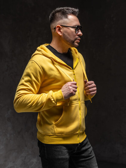 Sudadera abierta con capucha para hombre amarillo Bolf 2008A1