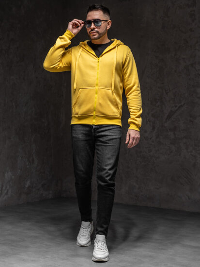 Sudadera abierta con capucha para hombre amarillo Bolf 2008A1