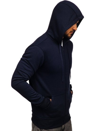 Sudadera abierta con capucha para hombre azul tinta Bolf 2008