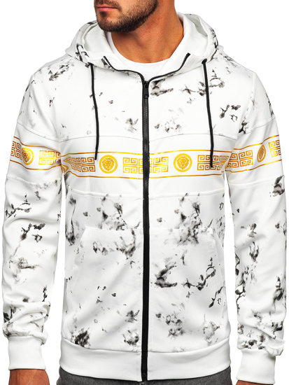 Sudadera abierta con capucha para hombre blanco Bolf 27B8125