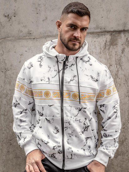 Sudadera abierta con capucha para hombre blanco Bolf 27B8125A