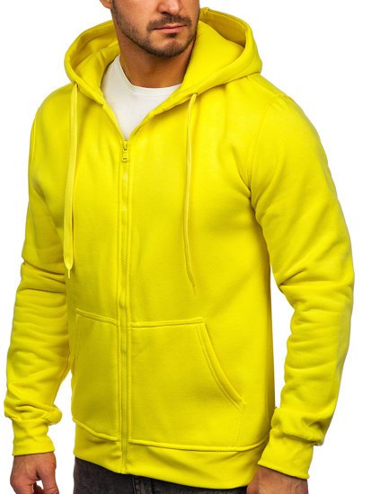 Sudadera abierta con capucha para hombre color amarillo claro Bolf 2008