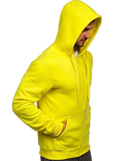 Sudadera abierta con capucha para hombre color amarillo claro Bolf 2008