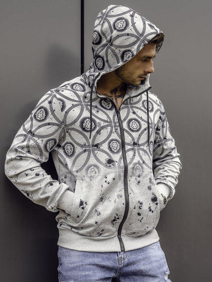 Sudadera abierta con capucha para hombre gris Bolf 27B8122A