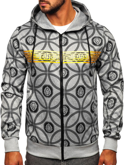 Sudadera abierta con capucha para hombre gris Bolf 27B8123