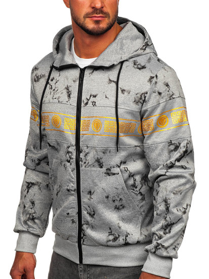 Sudadera abierta con capucha para hombre gris Bolf 27B8125