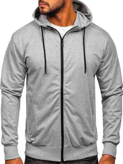 Sudadera abierta con capucha para hombre gris Bolf B025