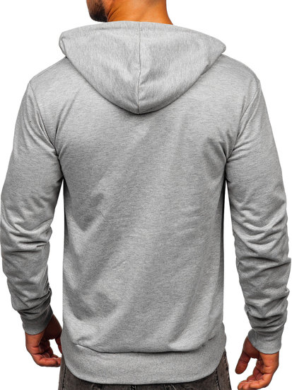 Sudadera abierta con capucha para hombre gris Bolf B033