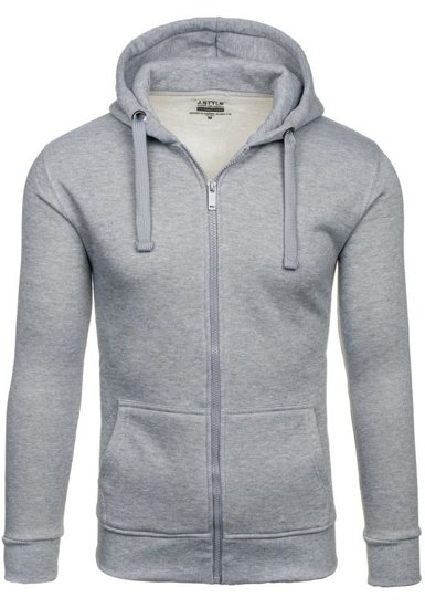 Sudadera abierta con capucha para hombre gris claro Bolf 2008