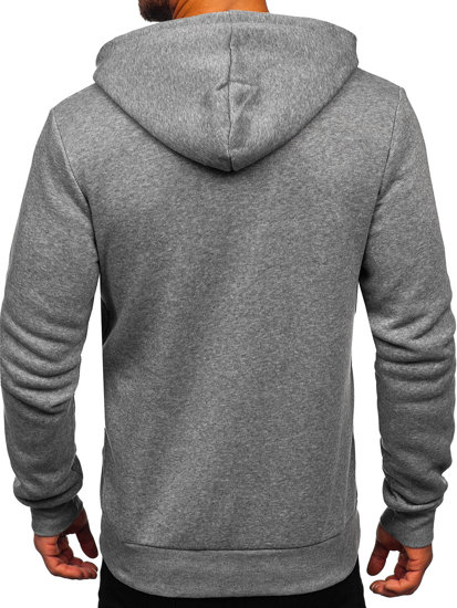 Sudadera abierta con capucha para hombre gris oscuro Bolf HW2787