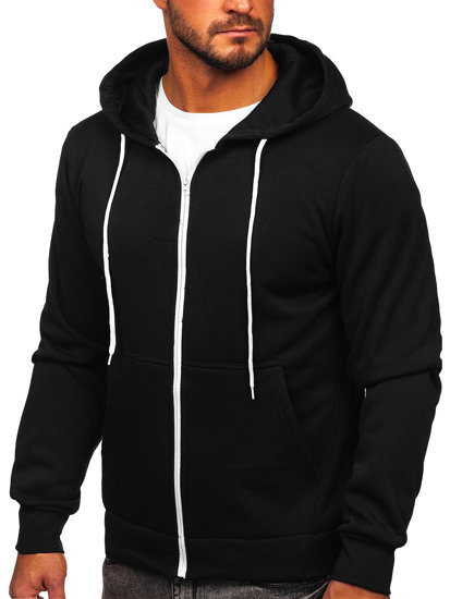 Sudadera abierta con capucha para hombre negro Bolf HW2787