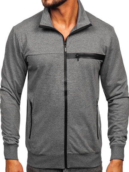 Sudadera abierta con cuello alto para hombre antracita Bolf B227