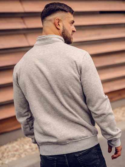 Sudadera abierta con cuello alto para hombre gris Bolf B2002A