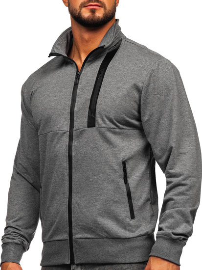 Sudadera abierta de cuello alto para hombre antracita Bolf B226