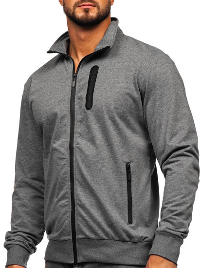 Sudadera abierta de cuello alto para hombre antracita Bolf B228