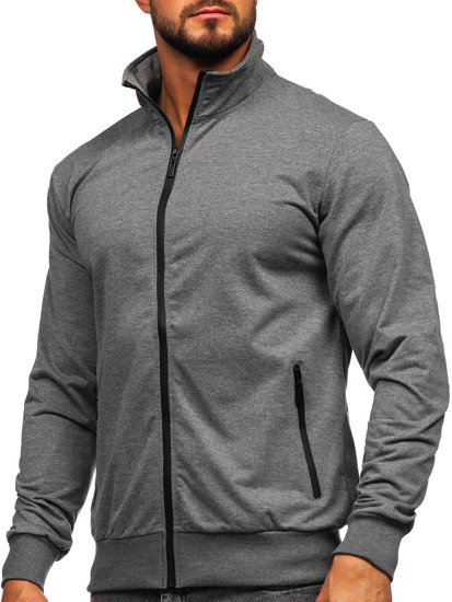 Sudadera abierta de cuello alto para hombre antracita Bolf B229