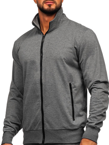 Sudadera abierta de cuello alto para hombre antracita Bolf B230