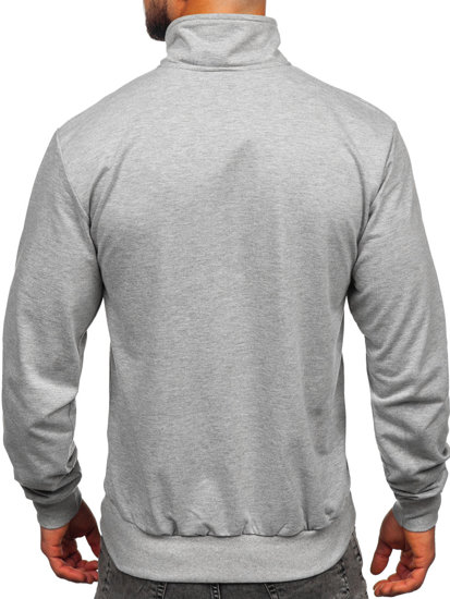 Sudadera abierta de cuello alto para hombre gris Bolf B226