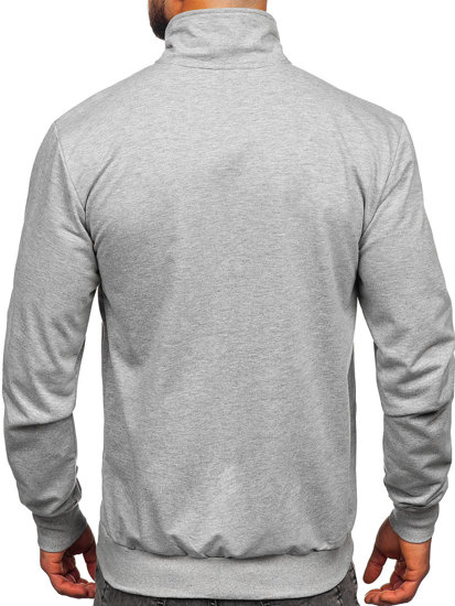 Sudadera abierta de cuello alto para hombre gris Bolf B228