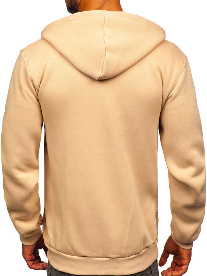 Sudadera abierta gruesa con capucha para hombre beige Bolf 2008